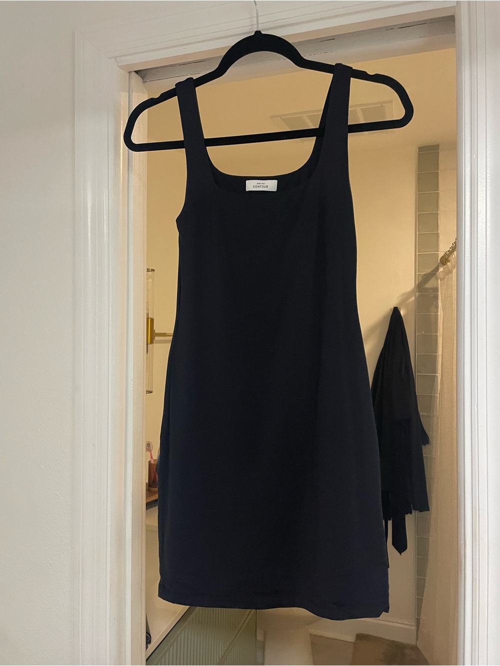 Aritzia Contour Square-Neck Black Bodycon Dress